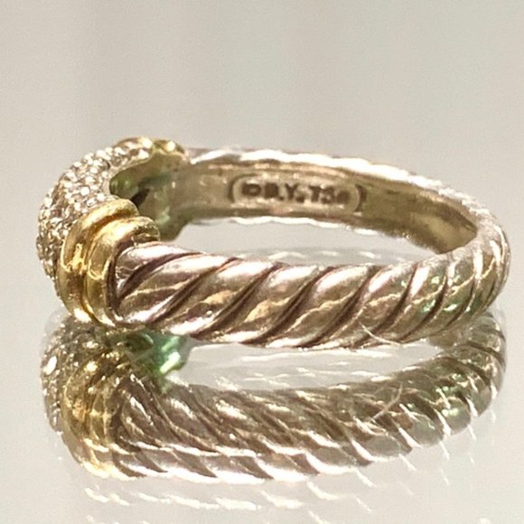 Yurman 5 row pavé diamond gold metro bar ring sz 6 - Picture 2 of 5